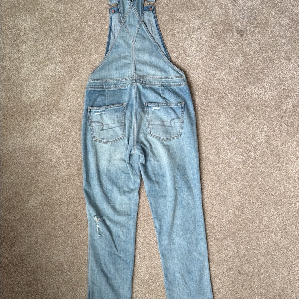 American Eagle Outfitters Light Blue Denim Overalls - Picture 2 of 8
